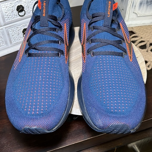 BROOKS Levitate StealthFit GTS 5 Mens Wide Running Casual Comfy Navy Blue Orange - Picture 4 of 9